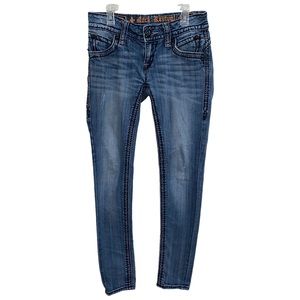 Rock Revival Amy Skinny Jeans size 27 Low Rise Medium Wash